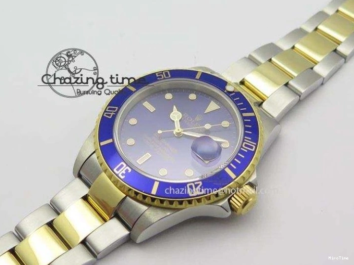 MiroTime 1231 Stretchable Submariner BP Maker 16613 Blue Dial SS YG Case On SS YG Bracelet A 3877